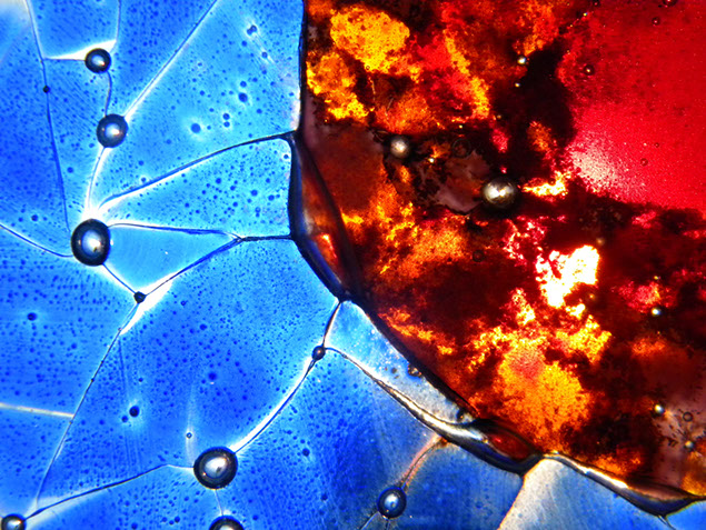 Rosace  bleue - orange