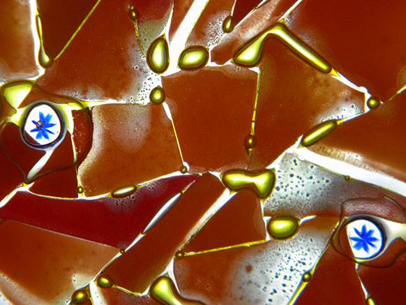 Orange-bleue-lampe-de-verre-fusing